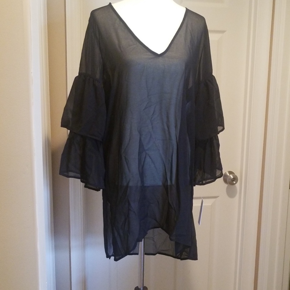Michael Kors sheer black cover up